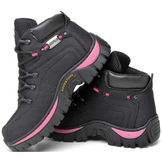 Bota Adventure Feminina Botinha Coturno Trilha Lona Reforçada