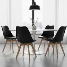Kit 4 Cadeiras Escandinavas Saarinen Base Wood Madeira