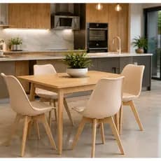 Kit Cadeiras Madeira Base Wood Saarinen Conjunto com 4