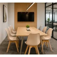 Conjunto 4 Cadeiras Para Mesa Moderna Saarinen Base Wood
