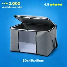 Caixa Organizadora de Roupas Dobrável para Armário, Recipiente com Alça Durável - Ideal para Roupas, Cobertores, Edredon