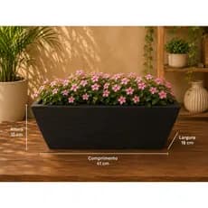 Vaso para Plantas Jardineira Floreira Decorativa em Polietileno Resistente Moderna, Com Proteção UV