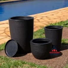 Kit 3 Vasos decorativos grafiato para Planta ou flor ideal para sala, varanda e jardim