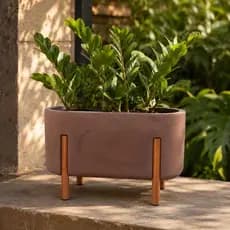 Vaso Para Planta Jardineira Floreira com Pé de Madeira Decorativo Jardim Varanda Sala MODELO PREMIUM