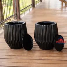 kit dois vasos decorativos para plantas 38cm ideal para sala varanda ambientes internos e externo