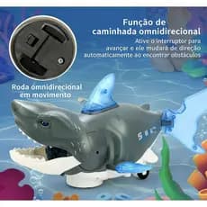 Tubarão balançando universal elétrico, música deslumbrante, simulação de luz, animal, grande tubarão