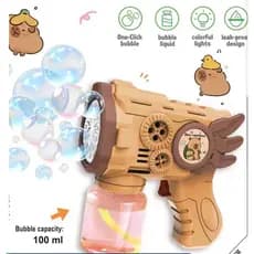 CAPIVARA Máquina de bolhas totalmente elétrica para crianças com bolhas com líquido de bolha leve