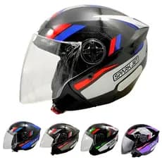 Capacete Aberto Ebf Spark Jet Sting Preto Brilhante Moto Masculino Feminino