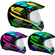 Capacete Motocross Viseira Ebf Super Motard Action Cross Trilha