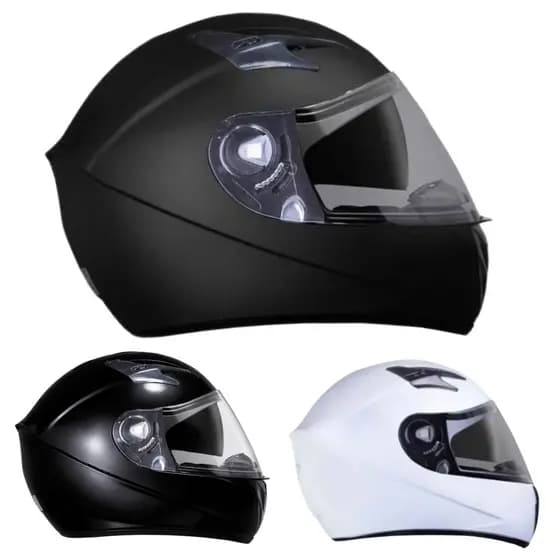 Capacete Xtroy Óculos Solid Ebf Interno Moto Fosco Preto Branco