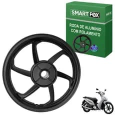 Roda Traseira Liga Leve Preta Biz 125 100 110i 6 Palitos