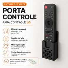 Suporte Porta Controle LG Magic Remote Parede Com Fita Dupla Face Organizador Controle TV