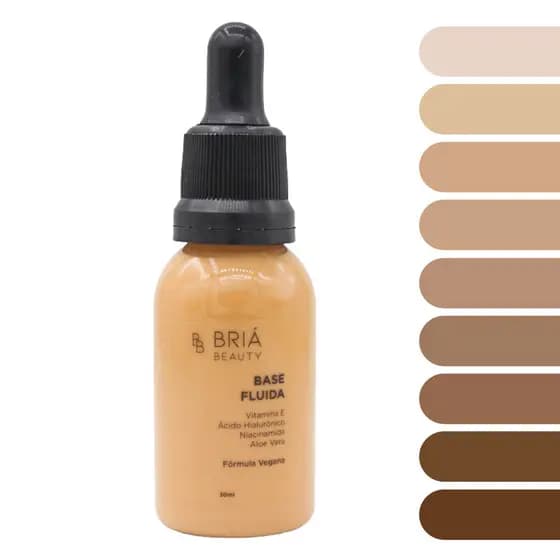 Base Fluida Briá Beauty 30ml Efeito Natural Leve Com Niacinamida