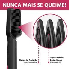Escova Alisadora Bivolt 5 em 1 - Alisa, Hidrata, Modela, Alinha e Anti-Frizz