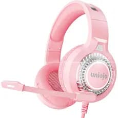 Fone de Ouvido Gamer Rosa para PC, PS5, PS4, Xbox com Microfone com Cancelamento de Ruído, Fones de Ouvido Gamer com Som