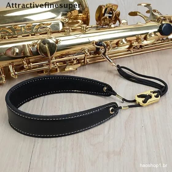 [Em Destaque] Cinto Ajustável para Saxofone com Alça de Pescoço de Couro Acolchoada para Pendurar 2PJJ