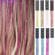 YINFANTEWN 6 Peças de Acessórios para Cabelo, Extensões Coloridas Brilhantes, Apliques Brilhantes Deslumbrantes T0P4
