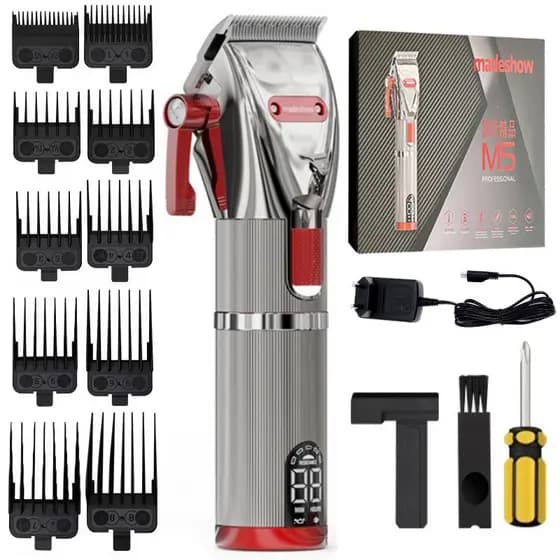 new Madeshow M5 Máquina De Cortar Cabelo Profissional Para Homens Aparador De Barba Barbeiro 0.1mm Cabeça Careca Corte D