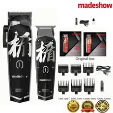 Madeshow Máquina De Cortar Cabelo M11 + M10 Profissional Salão De Cabeleireiro Barbeiro Tesoura Entalhe Cabeça Óleo Elét