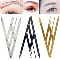 Régua de Sobrancelha em Aço Inoxidável, Ferramenta de Medição de Sobrancelha, Pinças de Proporção Áurea, Microblading