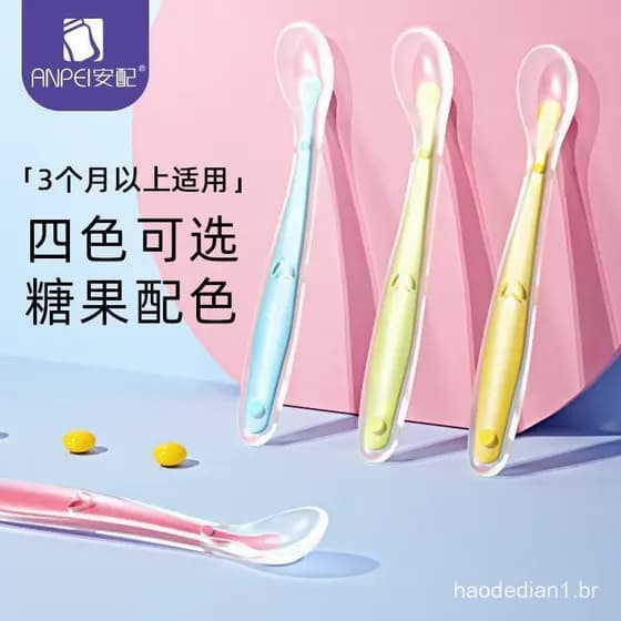 【Envio 24 horas】 Colher de silicone para bebês recém-nascidos colher de alimentação macia para papa de bebê colher de si
