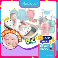 Rede de Banheira para Bebês Realeos Almofada de Espuma Macia Assento de Segurança em Malha para Recém-Nascidos Suporte C