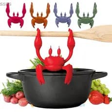 [SSPS] Porta Colher De Silicone Caranguejo Descanso Liberador De Vapor Gadgets De Cozinha Louça De Churrasqueira Acessór