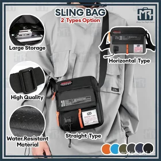 MR Bolsa de Ombro Casual Estilo Coreano para Homens Grande Capacidade Nova Bolsa Mensageira Impermeável Moda Crossbody p