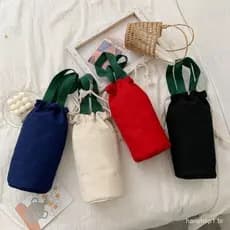 Bolsa Térmica GSWLTT , Portátil De Armazenamento Com Cordão De Lona Para Transporte De Garrafas De Água De Cor Sólida Ao