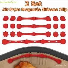 BNARDO 2 Conjuntos de Clipes de Silicone para Air Fryer, Fivela Resistente ao Calor e Anti-riscos, Reutilizável X7IV