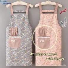 Avental de Cozinha de Algodão com Bolso, Avental Sem Mangas Estilo Coreano Antimanchas para Cozinha em Casa, Conf 0QLL