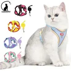 Coleira Peitoral Para Cães Colete Reflexivo Com Guia Ajustável Pequenos Gatos Bulldog Francês Pug