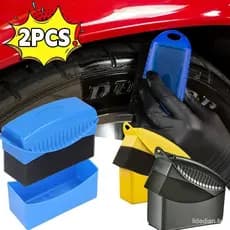 1/2pcs Esponja Para Pneus De Carro Polimento De Rodas Com Tampa Escova De Limpeza De Aplicador Acessórios De Detalhe