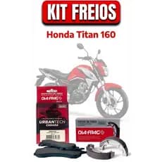 KIT PASTILHAS E LONAS DE FREIO TITAN 160 2018 ATE 2024 DIAFRAG