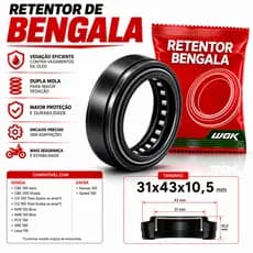 Retentor Bengala Moto Titan 150 160 Fan Start Bros Cbx 200 Pcx Twister WGK