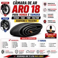Câmara De Ar Moto Aro 18 Traseira e Dianteira Titan Fan Fazer Factor 125 150 160 Original