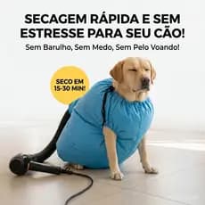 Saco Secador para Pet - Secagem Rápida 15-30min, Pelos Secos, Anti-Ansiedade, Para Cães e Gatos, Lavável, Reutilizável