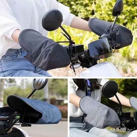 1 Par De Luvas Para Guidão De Motocicleta , À Prova D'água De Vento , Proteção Solar A Maioria Das Motos , Scooters , AT