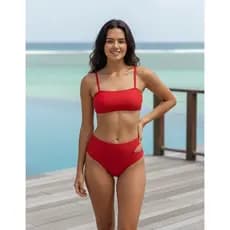 Uau Praia - Biquíni Feminino Cintura Alta com Recorte – Top Alça Fina Confortável – Moda Praia 2026