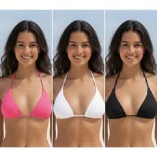 Uau Praia - Kit 3 Tops cortininha Biquíni Feminino Moda Praia Verão 2026 Luxo