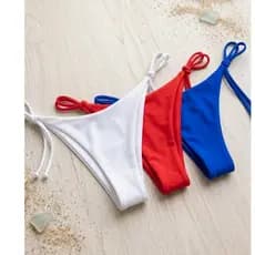 Uau Praia - Kit 3 Calcinhas de Biquíni Feminina Moda Praia Verão 2026 Luxo