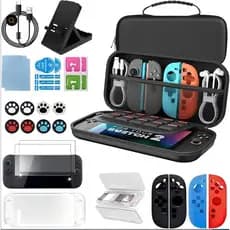 Kit 10 Acessórios Nintendo Switch 2 Estojo Case Película Capa Protetora Completo Portátil Premium