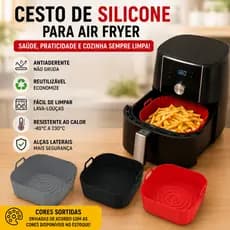 Forma Silicone Air Fryer Quadrada Reutilizável Antiaderente Alta Resistência 17cm Cor Variadas