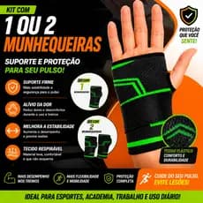 Munhequeira Ortopédica Alta Compressão Ajustável Pulso Tendinite LER Academia Unissex