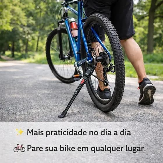 Pezinho Descanso Lateral Bicicleta com Regulagem Bike 20 a 29 Cor Branco