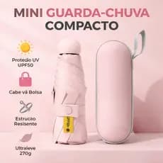 Mini Guarda Chuva Sombrinha Cápsula Compacto Portátil Proteção UV UPF50 Bolsa Mochila Trabalho
