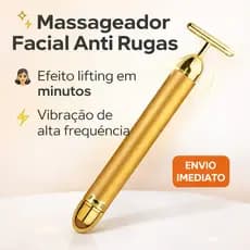 Massageador Harmonização Facial Vibrata Original Afina Rosto Eletrica Anti-Rugas Cor Dourado