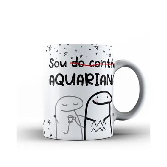 Caneca Flork Signos Personalizada 325ml Cerâmica Premium Presente Criativo