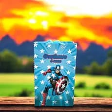 Sacolinhas Personalizado Capitão América Com Nome e Idade Sacolas Surpresa Festa  Personalizadas