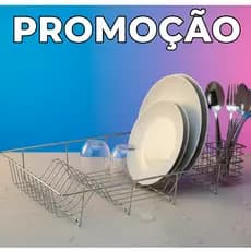Escorredor de Louça Aramado Cromado Grande Porta Pratos Copos Cozinha Organizador Bancada